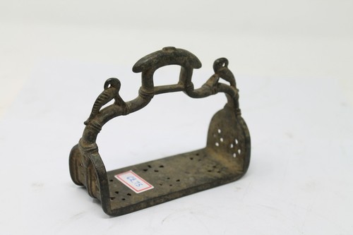 Antique Original Brass Peacock Engraved Horse Saddle Stirrups / Foot Rest NH6275 - Picture 6 of 12