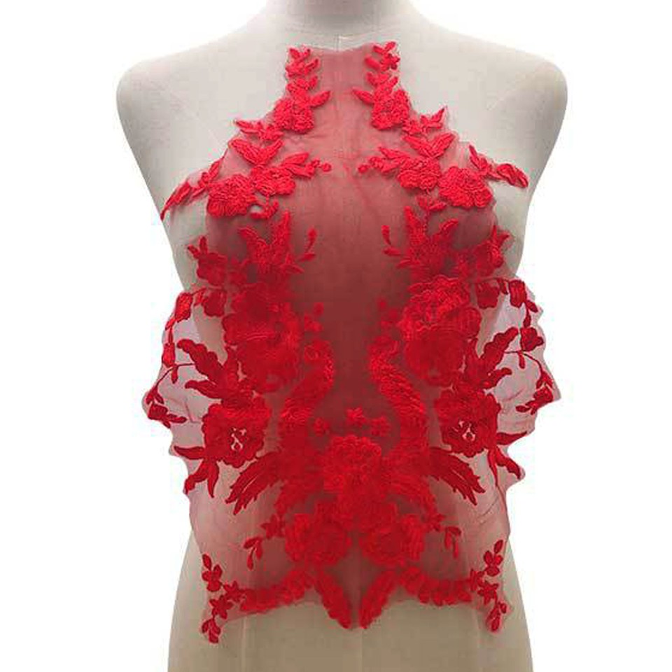 Embrodery Floral Lace Applique Bridal Lace Flower Patch Clothing ...