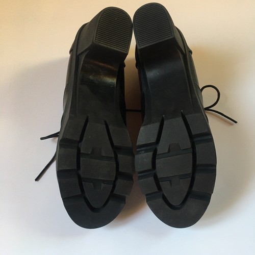Schnürschuhe vorne klobig Absatz Budapester Oxford-Schuhe in Schwarz Damen 9, Euro 40, - Bild 6 von 7
