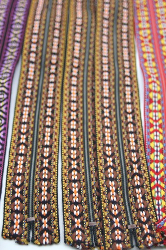 Vintage 1970s Quik Braid 20" 22" Zipper Gold Red Purple Brown Hippie Boho - Picture 34 of 34