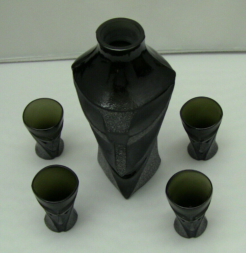 Mats Jonasson Sweden Lucifer Black Crystal Decanter Set eBay