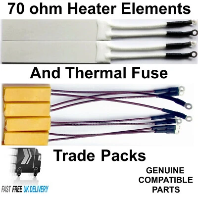 GHD Heizelemente 70 Ohm und thermische Sicherung GROSSHANDEL PACKUNGEN VON 15 BIS 150 STÜCK - Bild 1 von 4
