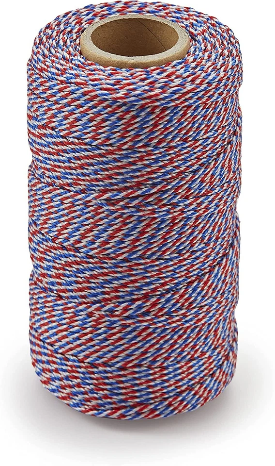 Ragni 100m 328' Red,White,Blue Braided Nylon Mason Brick Block Laying Line,100UK