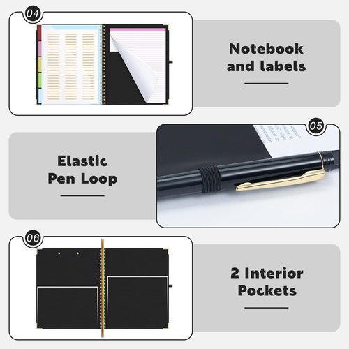 Clipboard with Storage 5 Folders & 10 Pockets 8.5"x11" for Office & Nursing - Picture 6 of 7