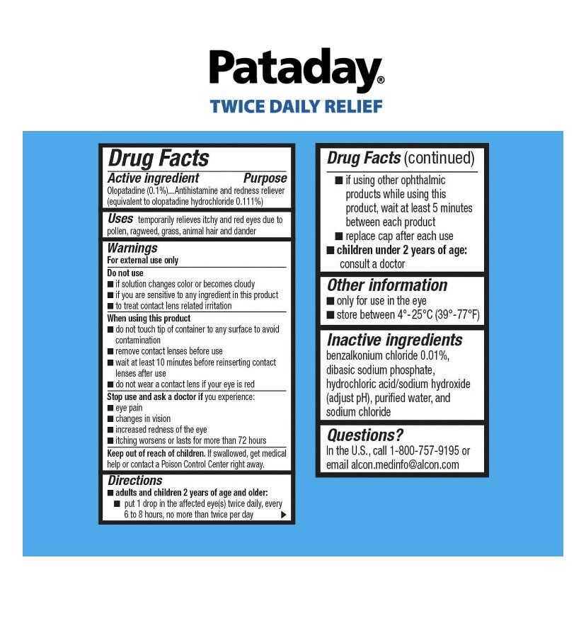 PATADAY Twice Daily Relief Eye Drops Allergy Antihistamine 5 mL {Exp04