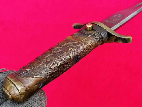 Military Japanese Navy Dagger Short Sword Samurai Katana Ninja Tanto Signed Edge - Picture 2 of 9