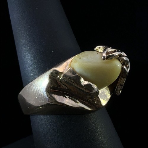 Anillo Diente de Alces Marfil Oro Amarillo 14K 11,2 gramos Tamaño: 7,25 (WCP034125) - Imagen 4 de 6