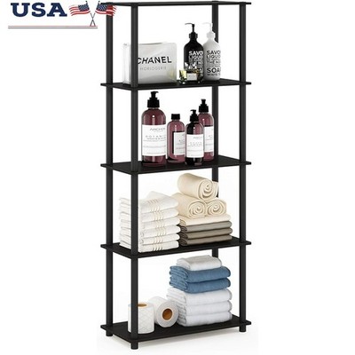 Wood Shelf Unit Tall Open Storage Organizing Rack Home Office Living Room New