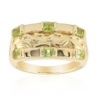 Cavill Ring Sterlingsilber Vergoldet Peridot 0,56Ct Zirkon Damen