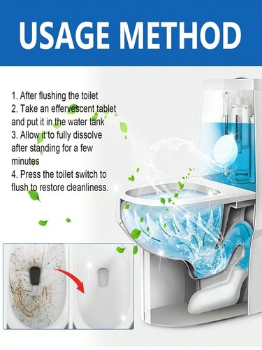 Toilet Bowl Cleaner Tablets Toilet Cistern Bowl Grime Limescale Descaler - Bild 4 von 10
