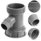 5Pcs Three-way Sink Drain Pipe Accessories for Single Sink Overflow Grey
