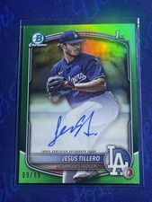 JESUS TILLERO 1st Chrome True Green Refractor Auto /99 2025 Bowman Dodgers