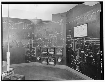 7. View west of load dispatch model board; section covers substations from