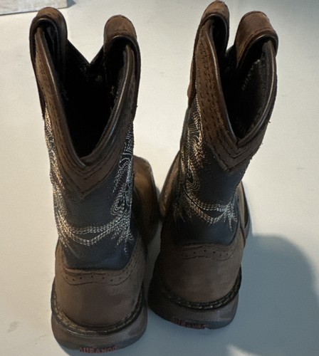 DURANGO TODDLER BOYS' RAINDROP WESTERN BOOTS Square Toe Brown Black 8M DWBT048 - Picture 10 of 15