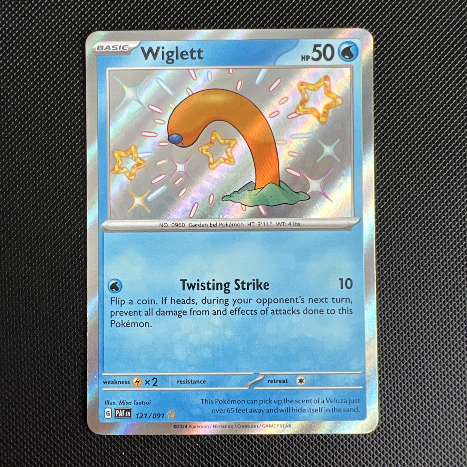 Wiglett 121/091 - Baby Shiny Rare - Pokemon Paldean Fates - NM