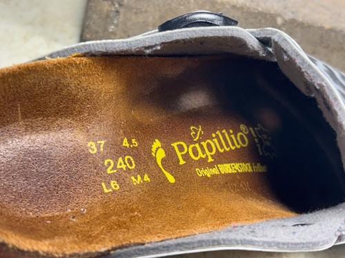 Birkenstock Papillio 240 L6 M4 Sz 37 N Gray Leopard Closed Toe Clogs Birko-Flor - Picture 13 of 24