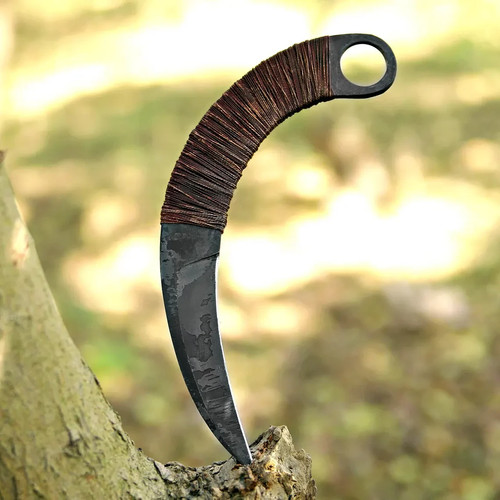 Handgefertigtes J2 Stahl Karambit Messer mit italienischer Lederscheide - einzigartiges Geschenk - Bild 5 von 7