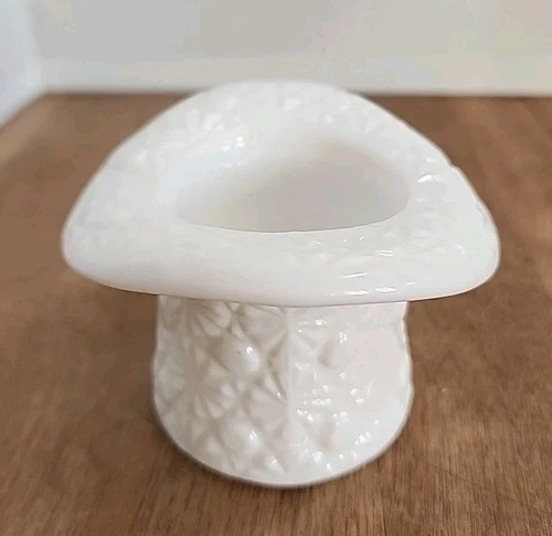 Vintage Fenton Milk Glass Top Hat Toothpick Holder  2.5" x 3.5"