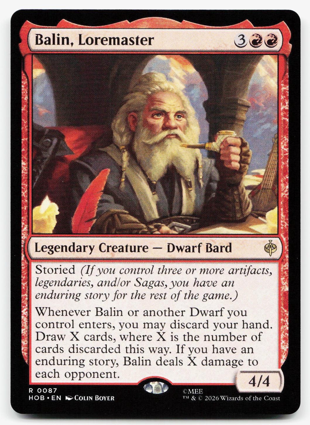 BALIN, LOREMASTER 87 R THE HOBBIT NM MTG