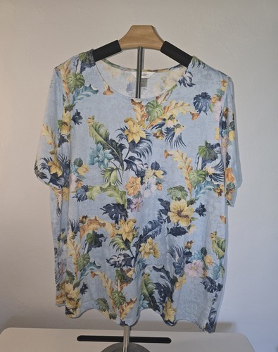 CJ Banks Mujer 1X Azul Con Top Floral Tropical Playa -119 - Imagen 1 de 6