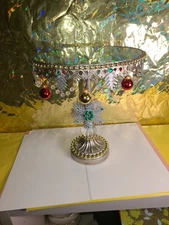 Festive Holiday Decorative Cake Stand Round Mirror  Christmas  Store Display