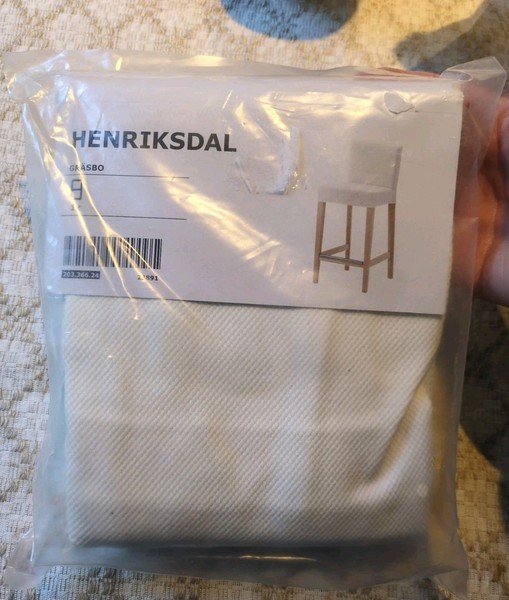 Taburete de bar Ikea Henriksdal con cubierta de respaldo GRASBO blanco 203.366.24 nuevo en paquete