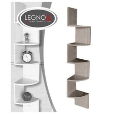MENSOLA ANGOLARE IN LEGNO CON 4 RIPIANI 19X19X123 CM COLORE ROVERE