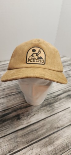 Poncho Corduroy Deer Nature Patch Tan Strapback Hat