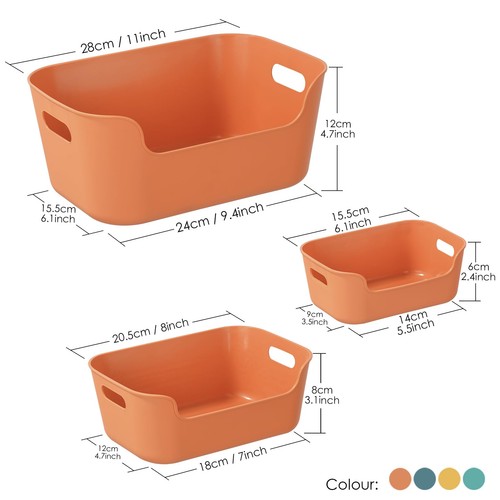 12 Pcs Multiple Colors Storage Bins - Small Plastic Baskets, Classroom & Kitc... - Bild 3 von 8