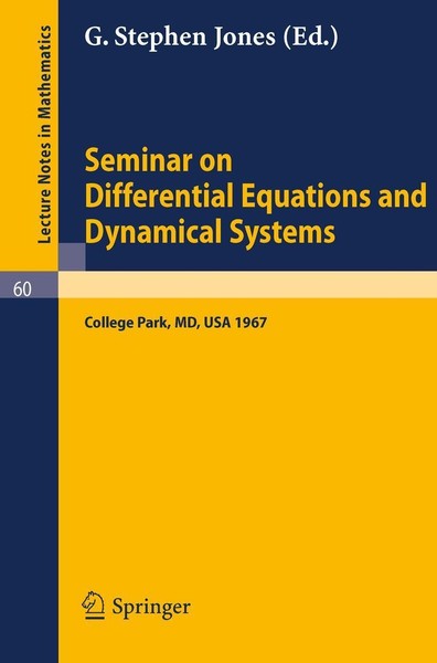 Seminar On Differential Equations And Dynamical Systems G. S. Jones-image