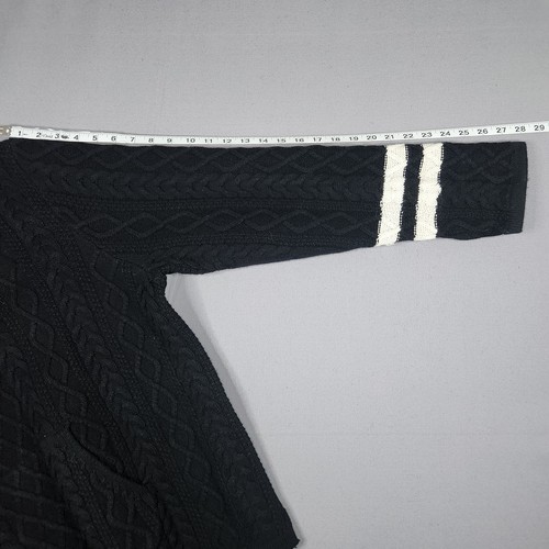 XL Birdwell Beach Britches Baja Fisherman's Zopfmuster Kapuzenpullover schwarz Wolle - Bild 9 von 11