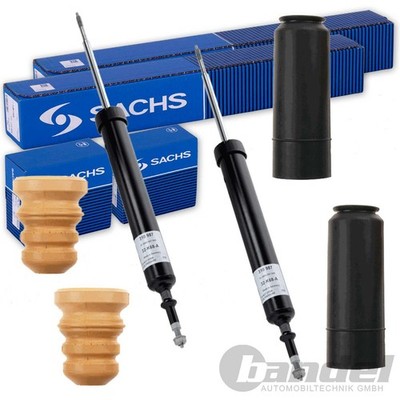 2x SACHS STOßDÄMPFER + PROTECTION KIT HINTEN passend für BMW 1er E81 E82 E87
