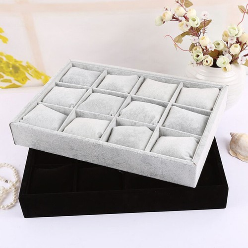Watch Jewelry Case Bracelet Display Tray Organizer Necklace Storage Box Velvet * - Picture 5 of 15