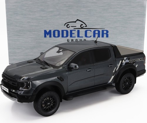 Ford Ranger Raptor 2023 camioneta doble cabina gris oscuro a escala 1:18 de MCG