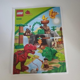 LEGO DUPLO 5598 Dino Valley Dinosaurs Cavemen Cave Set 99% Complete Retired