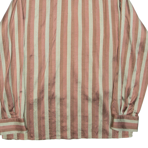 KOPPEL Womens Shirt Brown Silk Striped Long Sleeve L - Picture 6 of 6