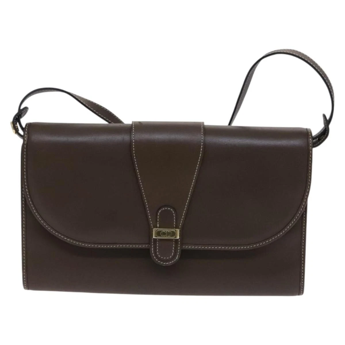Dior    Sac à bandoulière en cuir marron authentique