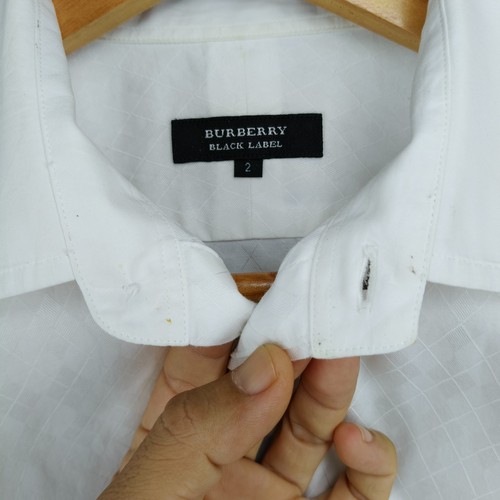 Burberry Black Label White Check Pocket Button Up Shirt 2 Fit S - Picture 9 of 9