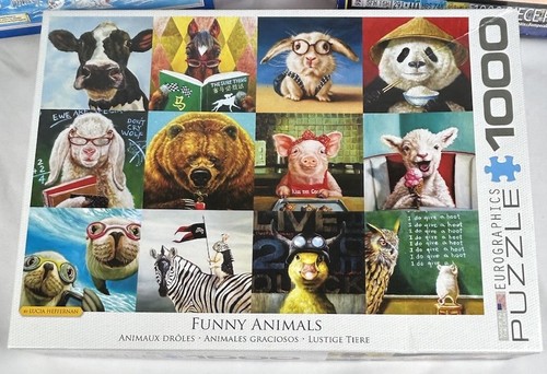 Various Jigsaw Puzzle Lot Of 4 1000 Pc Collage White Mountian Family Vacation - Picture 2 of 5