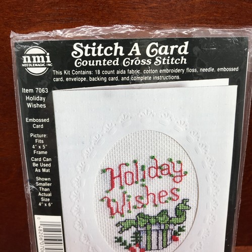 Weihnachtswünsche Weihnachtskarte gezählt Kreuzstich Set 7063 Stitch a Card - Bild 2 von 12