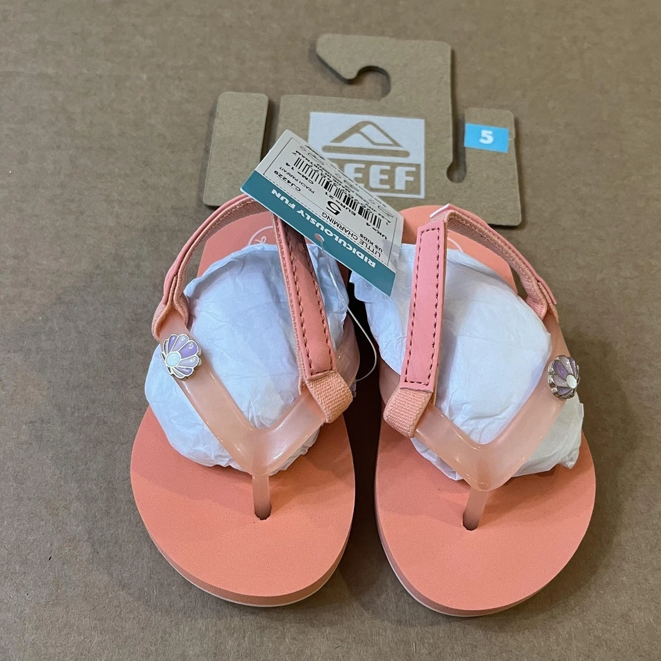 Sandalias de arrecife niños pequeños talla 5 melocotón parfait pequeña concha marina encantadora CJ4229 Foto 4 de 4