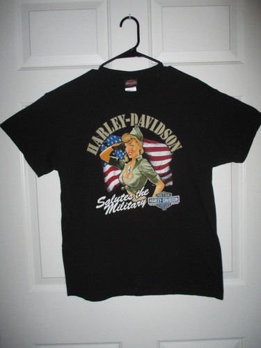 Harley Davidson Motorcycles Licensed Black Tee Shirt Top Women Ladies L / M - Bild 1 von 5