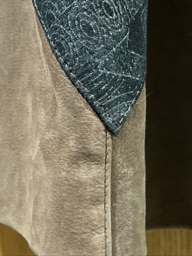 Vintage Winlit Damen Leder Wildleder Patchwork offen Trenchcoat S Schulterpolster - Bild 5 von 24