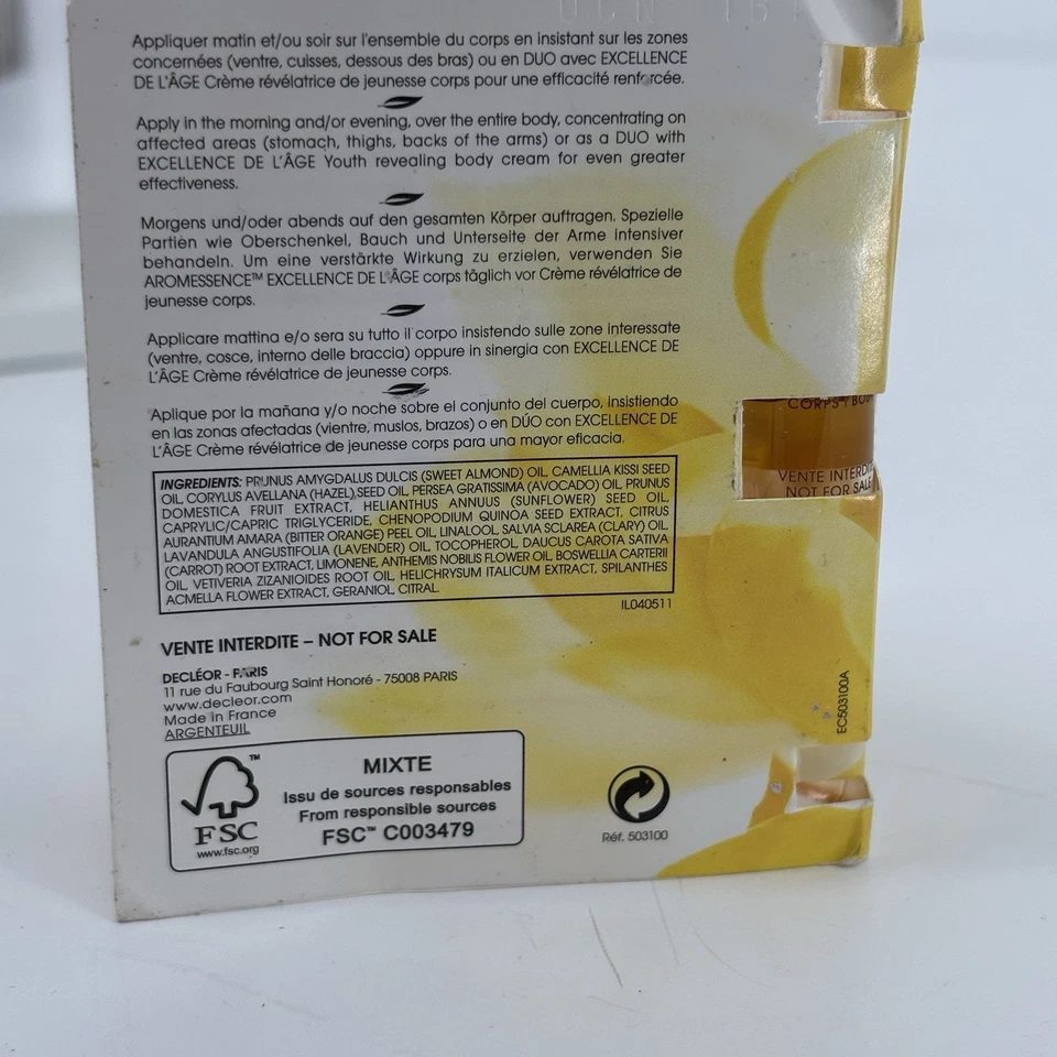 Suero corporal activador juvenil Decleor Paris RARO 5 ml NUEVO Aromessence Excellence Foto 3 de 4