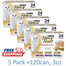 5 Pack Fancy Feast Delights with Cheddar Grilled Variety Pack Canned Cat Food