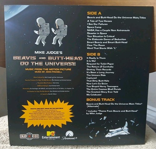 Beavis & Butthead Do The Universe Score TP White LP Vinyl Enjoy The Ride /150 - Picture 2 of 3