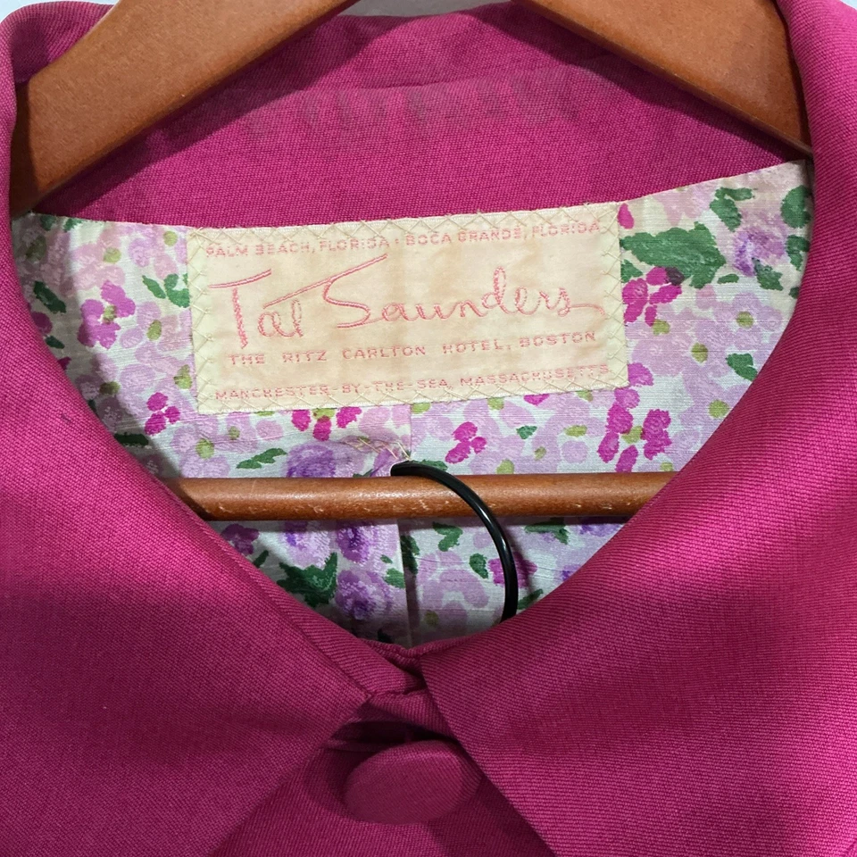 Terno Saia Tal Saunders Philippe Tournaye Marquesa Vintage, Rosa, Tamanho 12, Anos 60 - Imagem 2 de 4