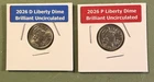 2026 Semiquincentennial Emerging Liberty Dime 2-Coin Set (P & D)