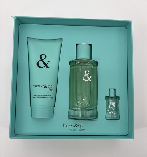 Tiffany & Co. Love 3-teiliges Geschenkset Damen Eau de Parfum 3 Unzen + Lotion + Mini Neu im Karton