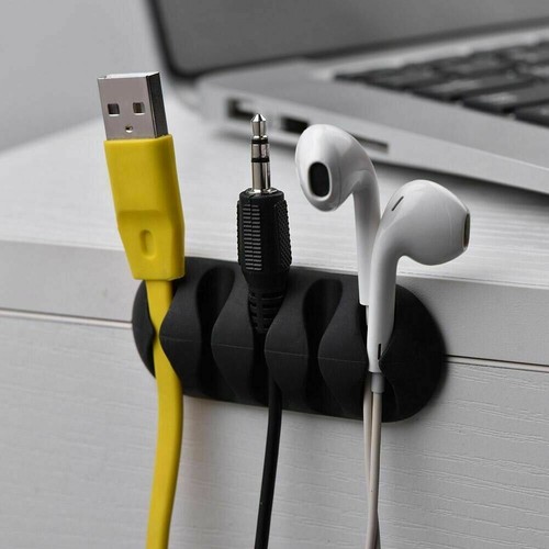 Cable Tidy Clips Ties Charger Wire Holder Management Lead Desk USB Organizer PC - Picture 1 of 5